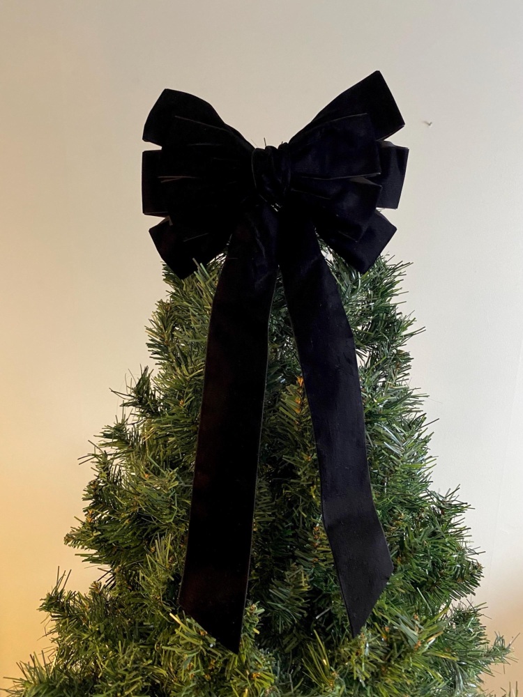 9 inch Bow Topper Black