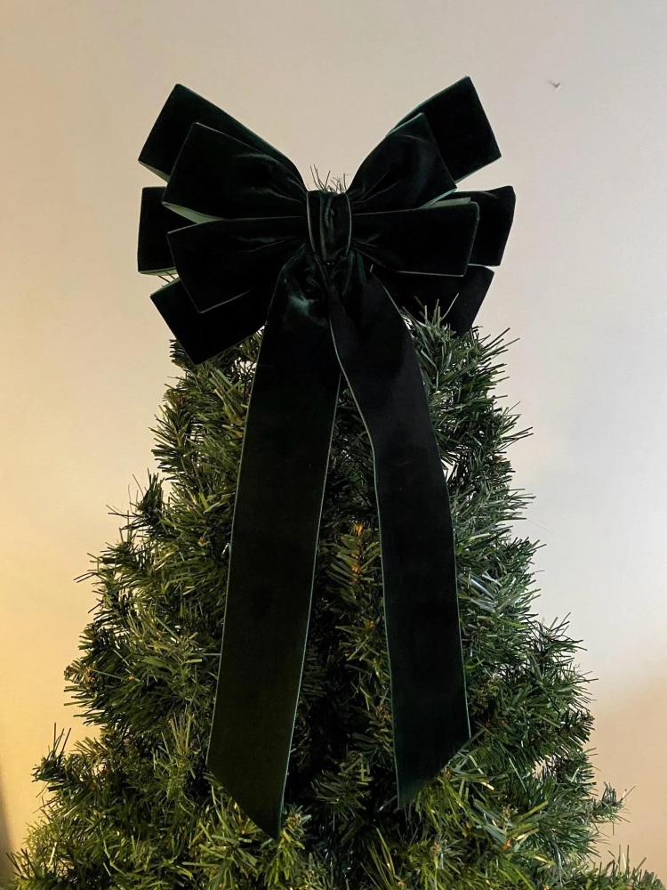 9 inch Bow Topper Forest Green