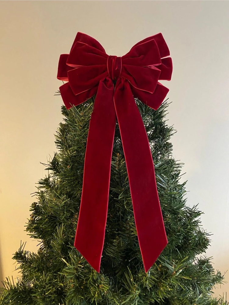 9 inch Bow Topper Deep Red