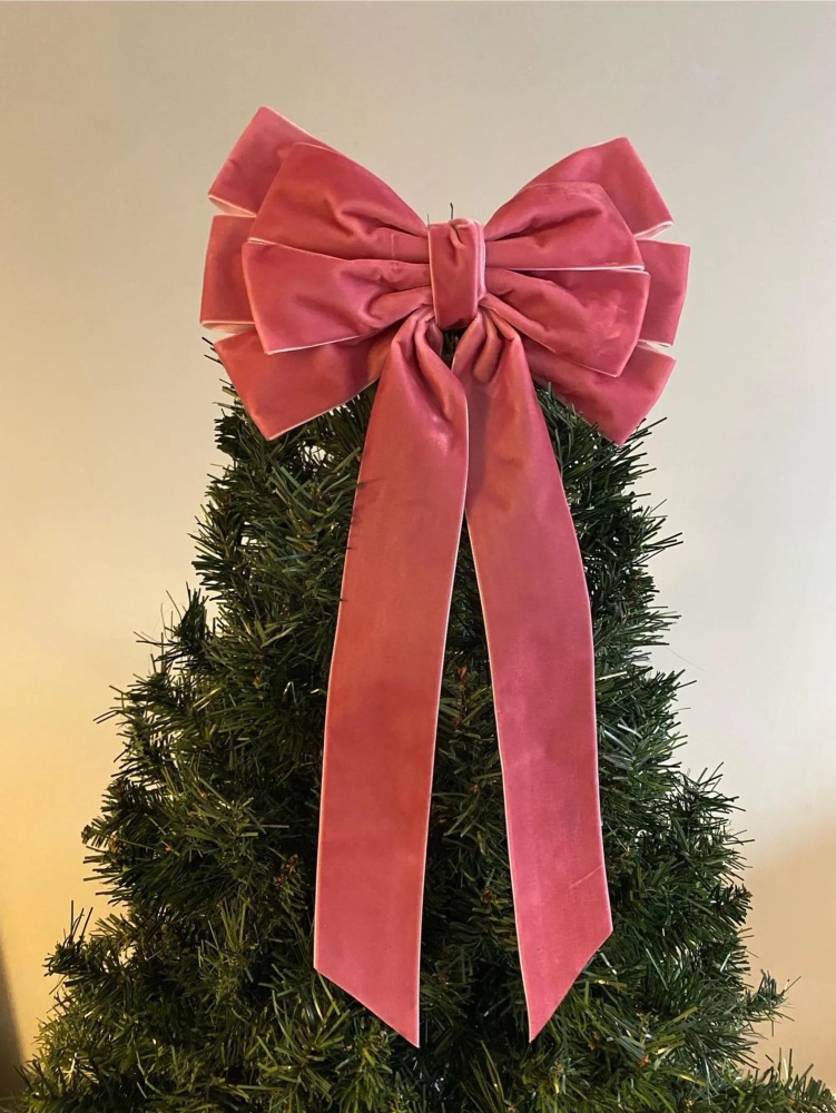 9 inch Bow Topper Dusky Pink