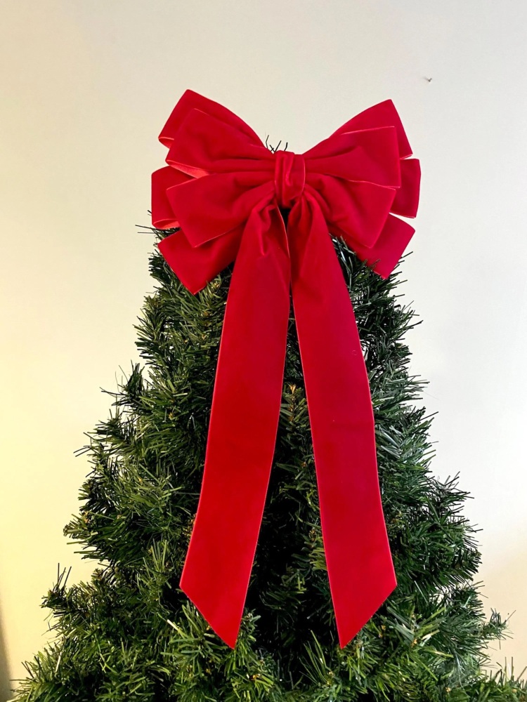 9 inch Bow Topper Red