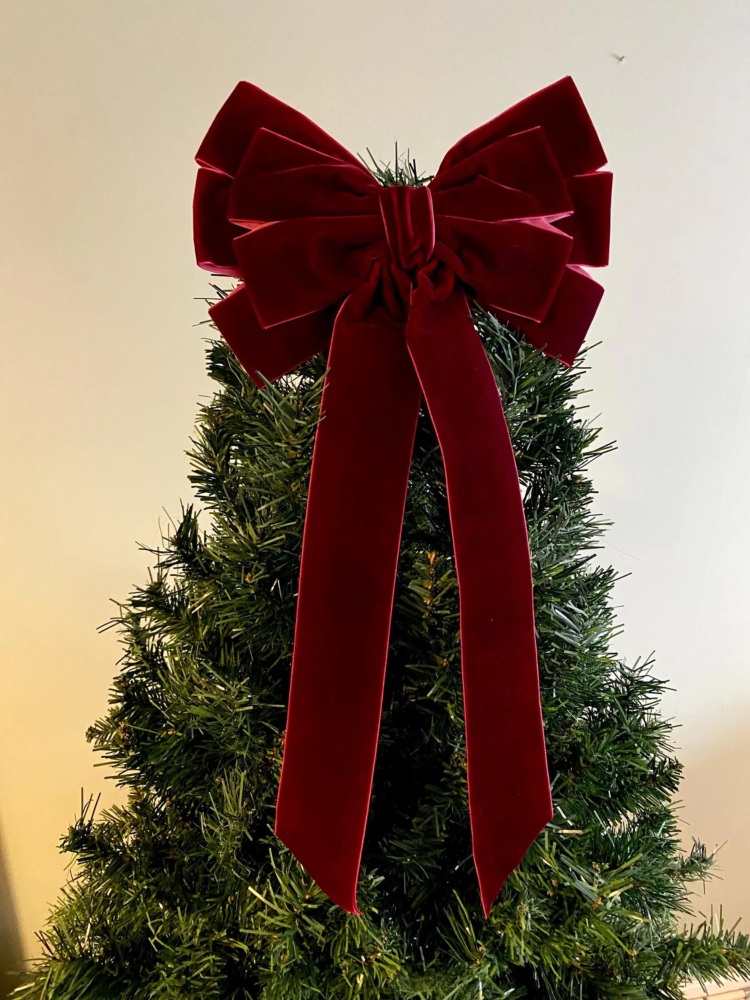 9 inch Bow Topper Scarlet