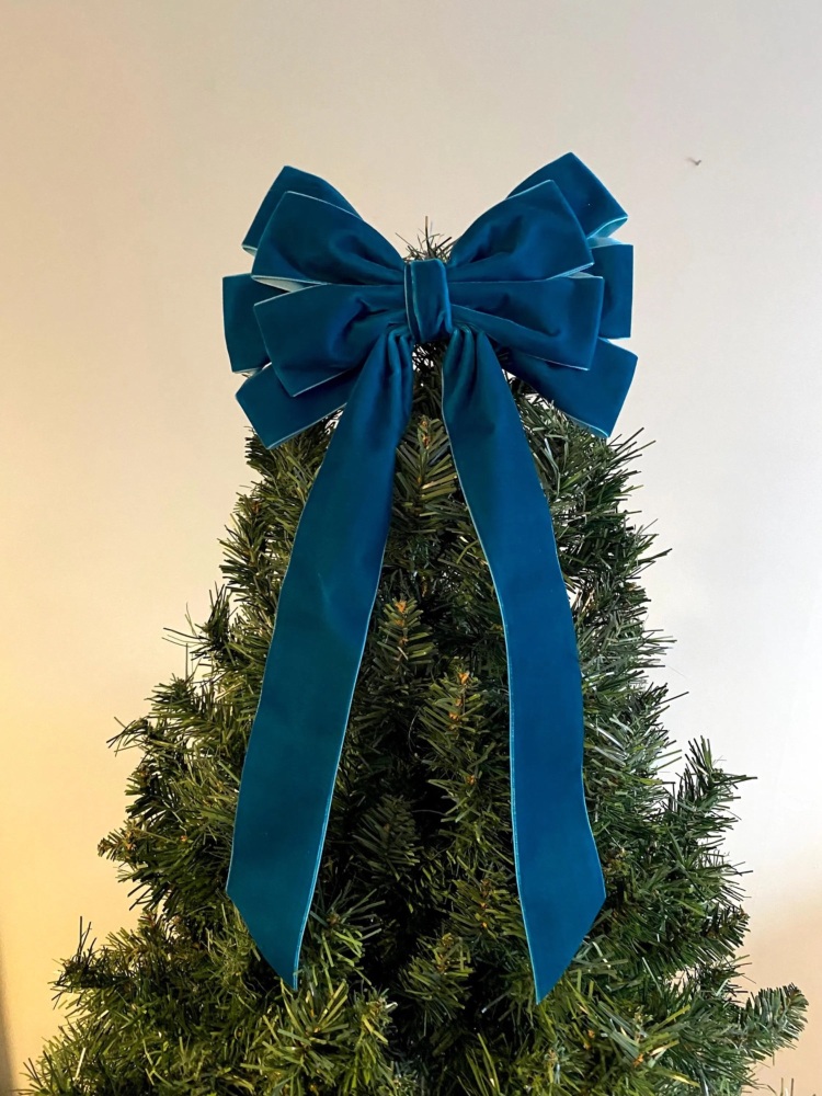 9 inch Bow Topper Teal