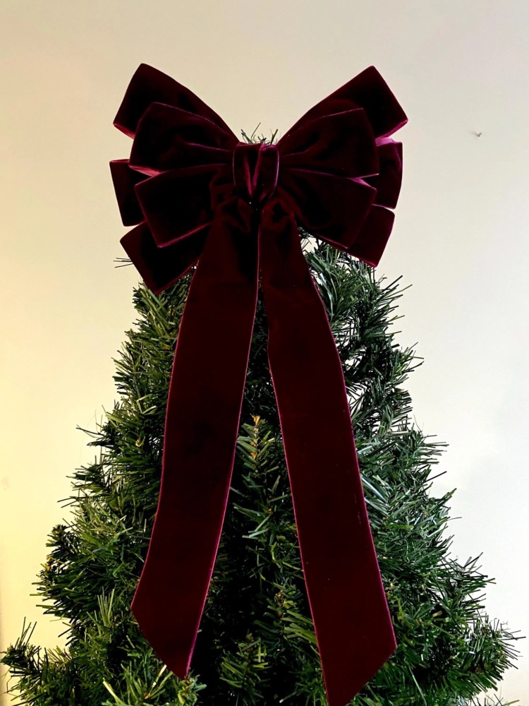 9 inch Bow Topper Wine