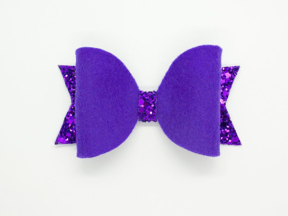 Fabulous Felt Collection Purple 100% Wool Felt Bow