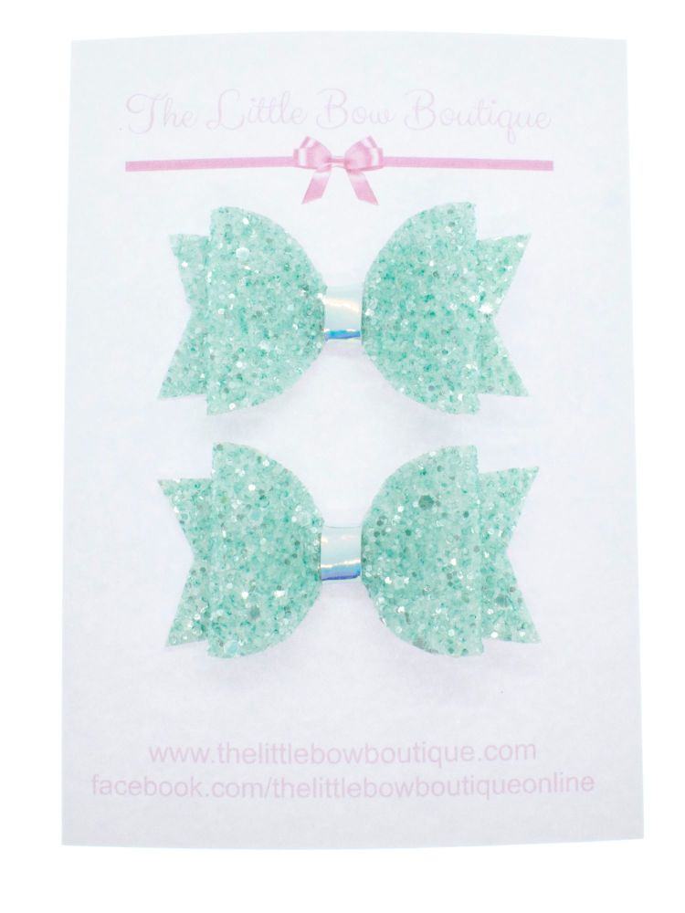 Summer Sparkles Set of 2 x Small Bows – Azure Ocean