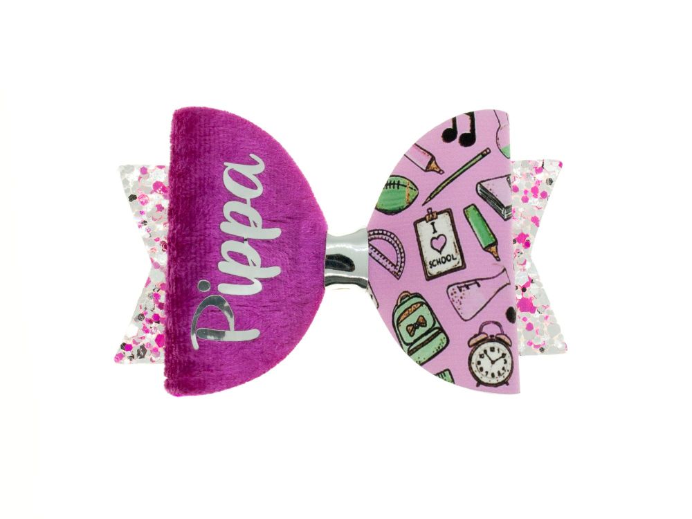 Girly School Stuff  – Personalised Name Bow