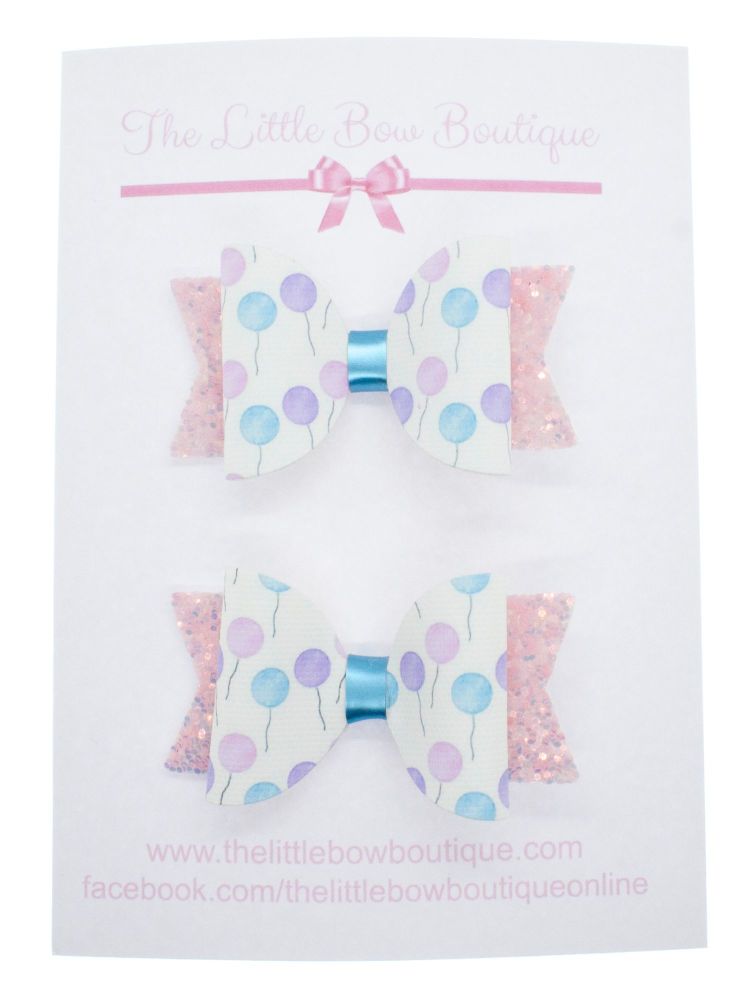 Cute Little Balloons Set of 2 Small Bows