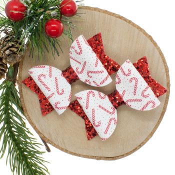 It’s Raining Candy Canes Set of 2 Small Bows