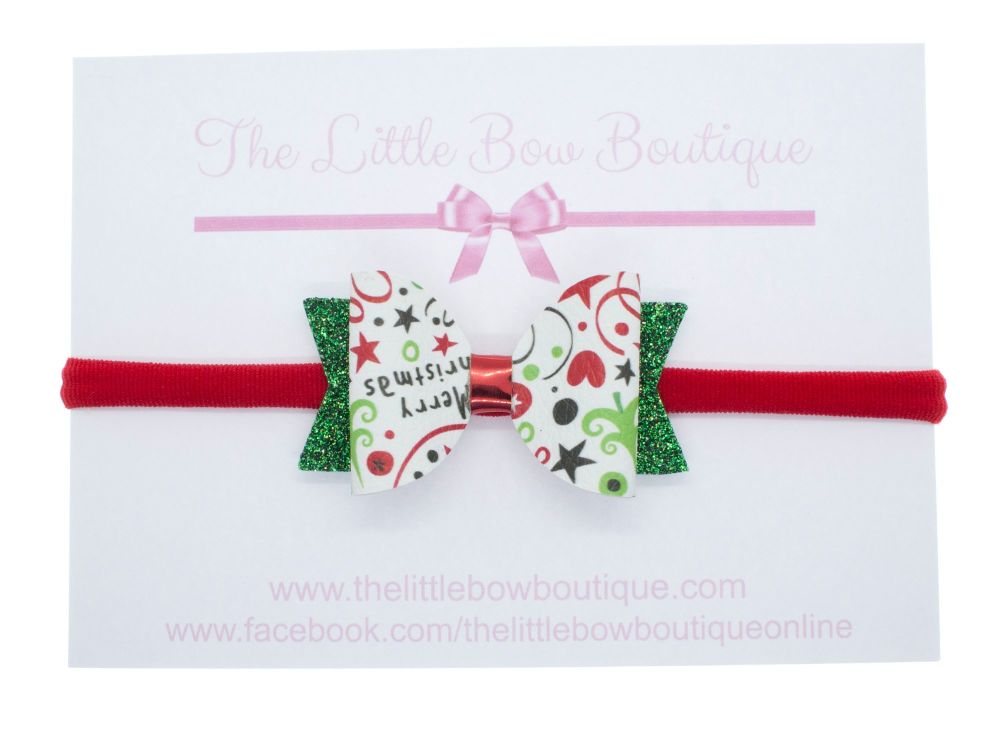 Party for Christmas Small Bow on Headband