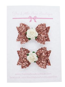 Beautiful Rose Gold Set of 2 x Small Bows