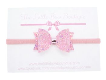 Candy Pink Small Bow on Headband