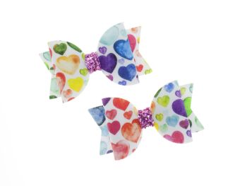 Lovely Love Hearts Set of 2 x Small Bows