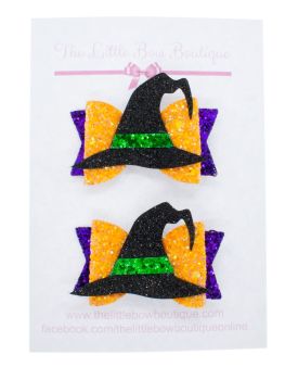 Halloween Witches Hat Set of 2 x Small Bows