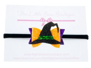 Halloween Witches Hat Small Bow on headband