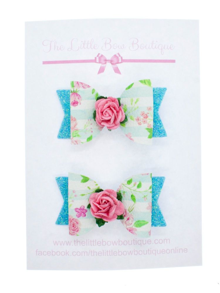 Blooming for Blue Set of 2 x Small Bows