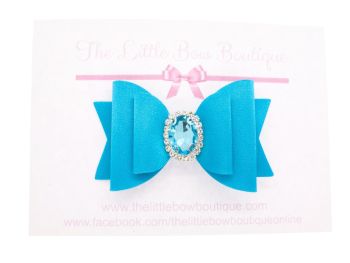 Fit for a Princess Peacock Blue Regular Size Bow