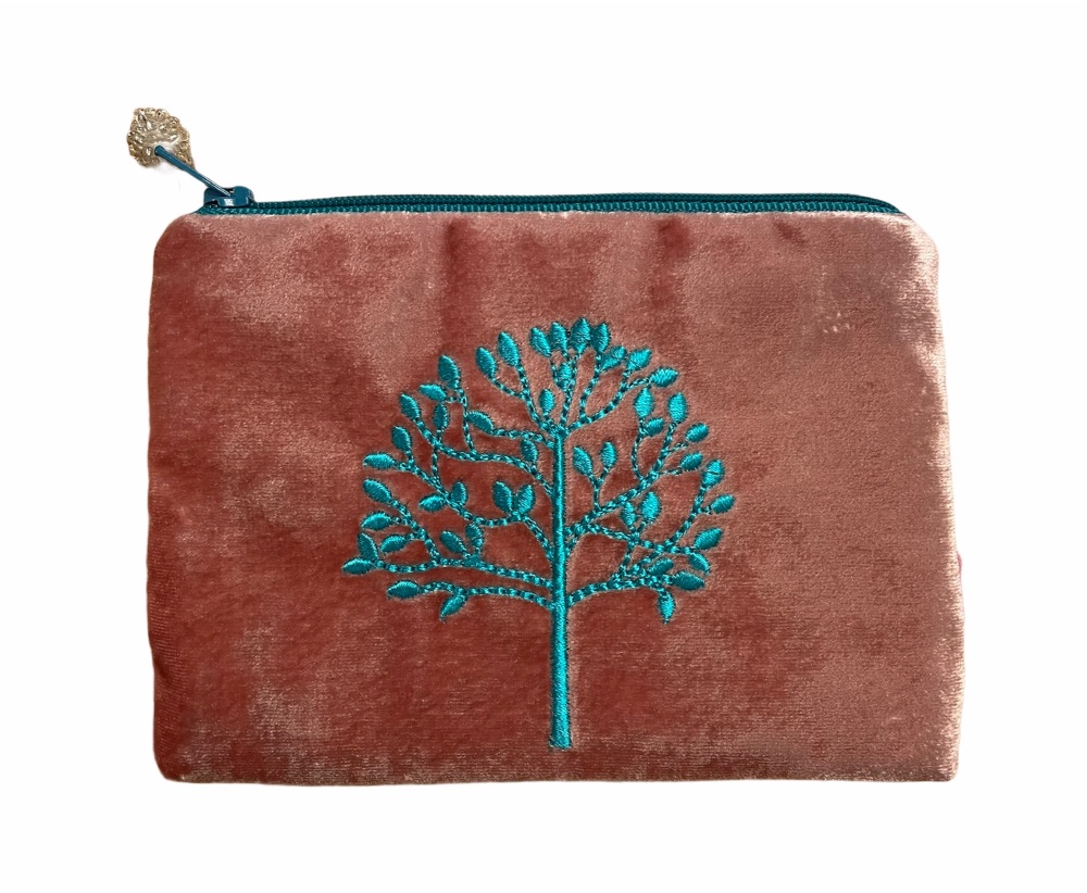 Lua Velvet Coin/Cosmetic Purse - Mulberry Tree