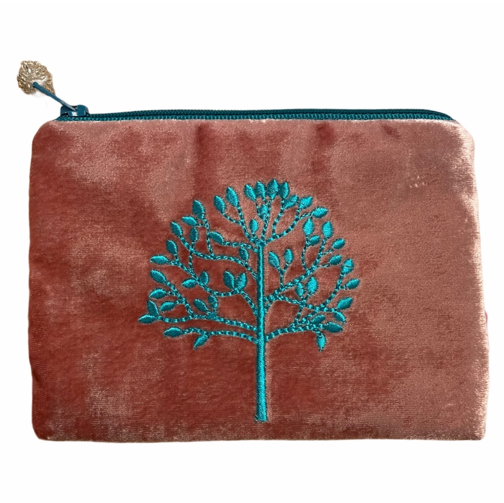 Lua Velvet Coin/Cosmetic Purse - Mulberry Tree