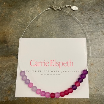 Carrie Elspeth - Pink/Purple Frosted Galaxy Necklace