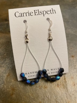 Carrie Elspeth - Blue/Black Twist Earrings