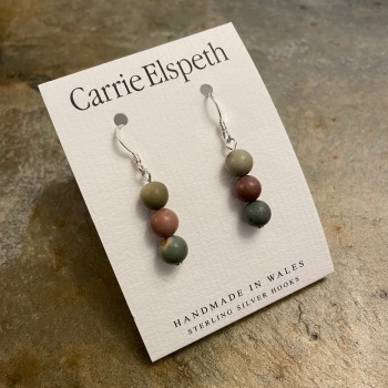 Carrie Elspeth - Agate earrings (Light brown)