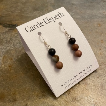 Carrie Elspeth - Agate earrings (Dark brown)