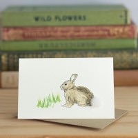 Penny Lindop Mini Card - Rabbit with grass
