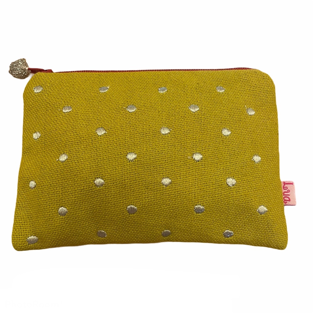 Lua Canvas coin purse - Turquoise with metallic spots