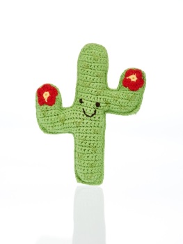 Best Years Pebble Crochet Rattle - Cactus (Red Flower)