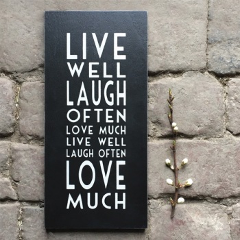 East of India Wooden Sign - Live well laugh often love much