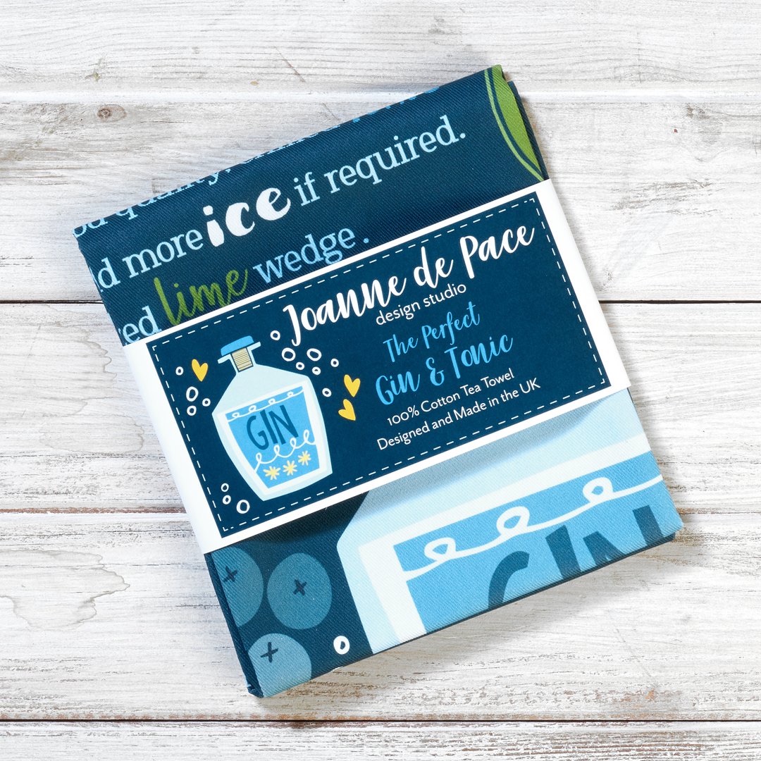 Joanna de Pace Tea Towel - The Perfect Gin and Tonic Recipe