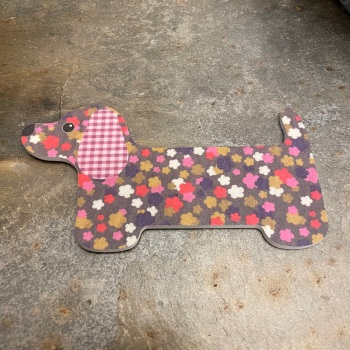 Sass and Belle Dachshund Emery board - Pink Floral