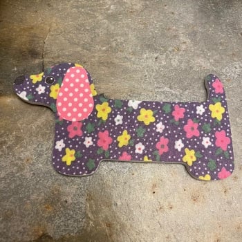 Sass and Belle Dachshund Emery board - Purple Floral