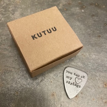 SALE!  WAS £12, NOW £10!  Kutuu pewter plectrum - You tug at my heartstrings