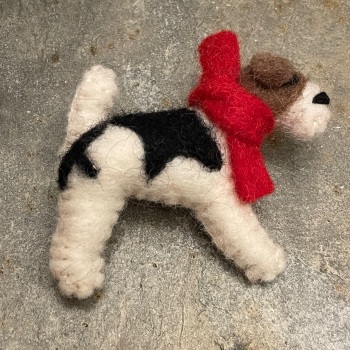 Amica Felt Brooches - Fox Terrier with scarf