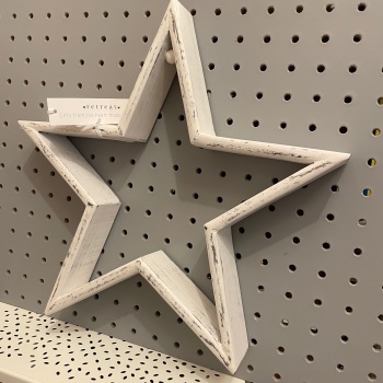 Retreat Home - White washed wooden star (large)