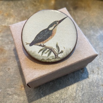 Stockwell Ceramics Brooch - Kingfisher