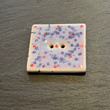 Stockwell Ceramics Button - Square Speckled Blue