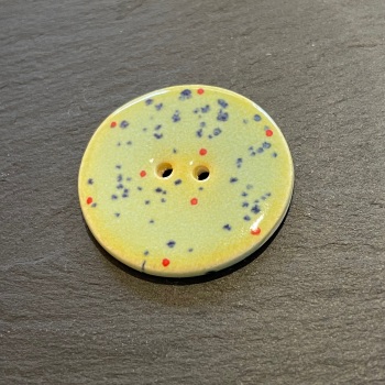 Stockwell Ceramics Button - Round Green Flecked