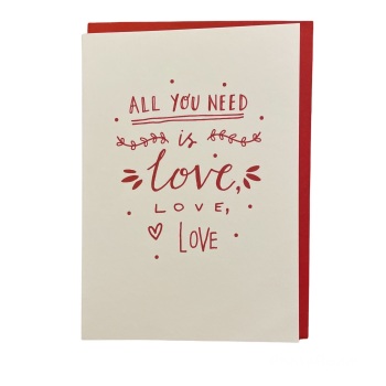 HALF PRICE!!  WAS £3, NOW £1.50! Megan Claire All you need is love, love love