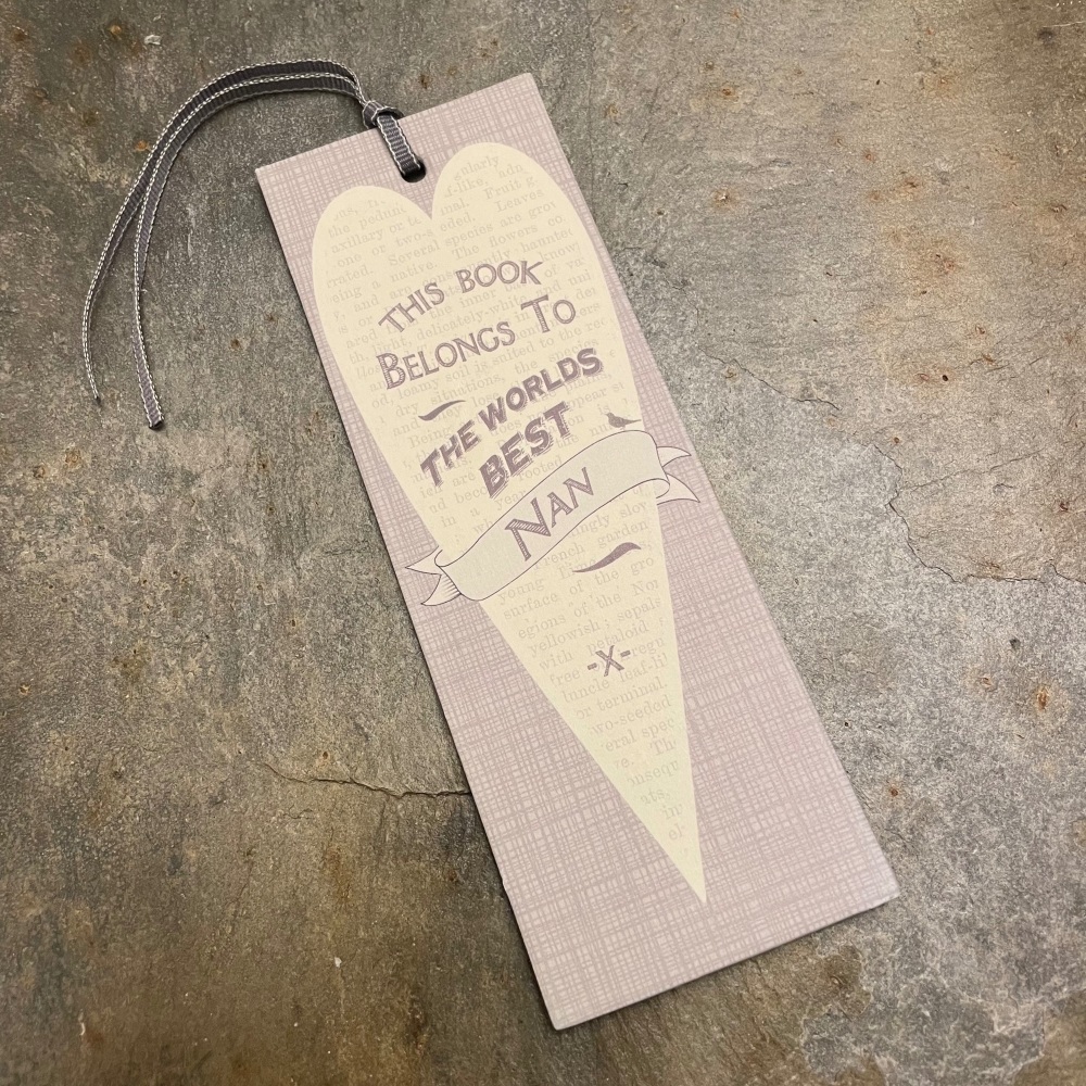 East of India Card Bookmark -This book belongs to the world's best nan