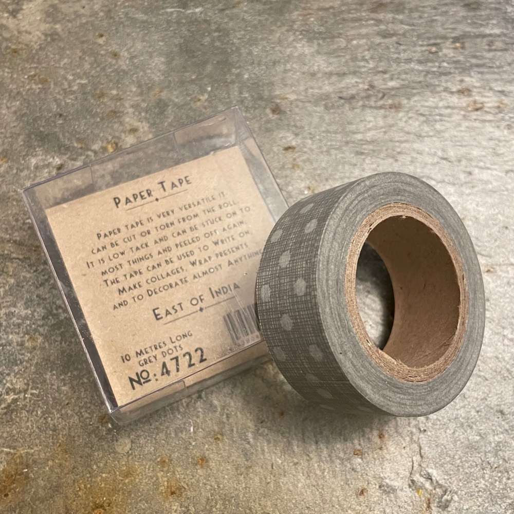 East of India Paper Tape - Grey dotty