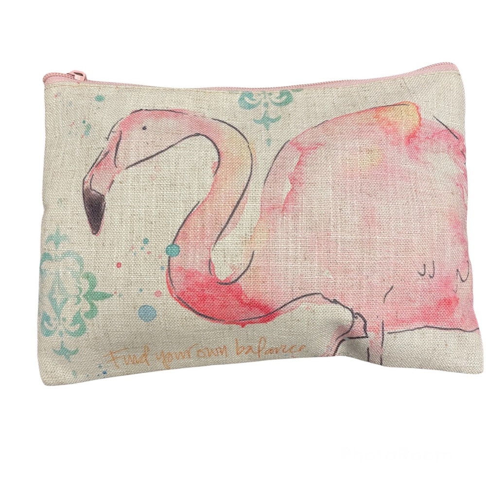 Heaven Sends  Large Cosmetic Purse - Flamingo: Find your own balance