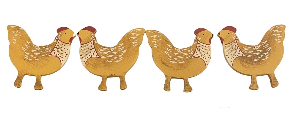 Easter - Chicken with spotted neckerchief (set of 4)