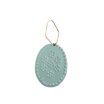 Easter - Embossed metal egg - Muted Blue