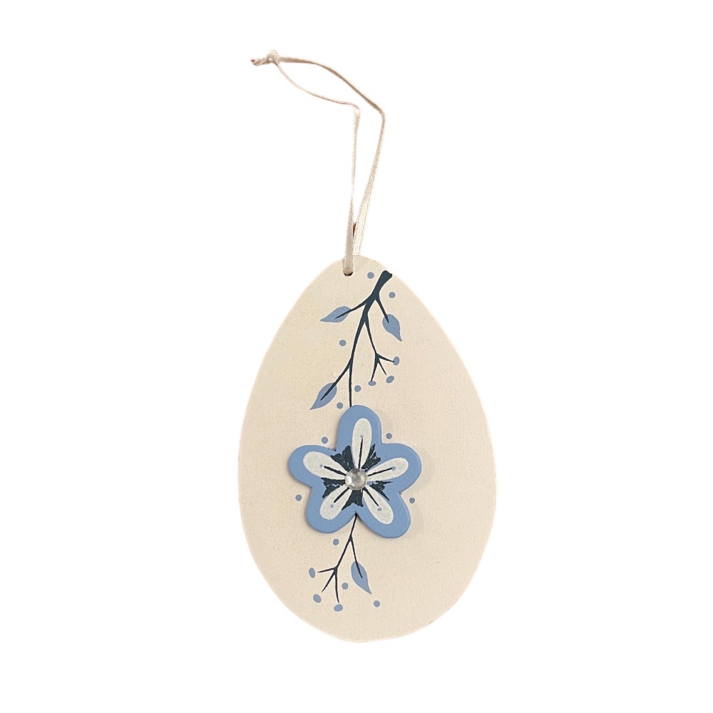 Easter - A Set of 3 Painted Decorations  with sparkly detail - Blue