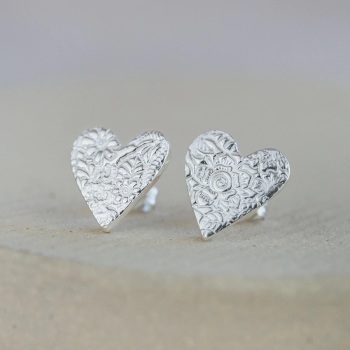 Lucy Kemp Studs - Textured Hearts