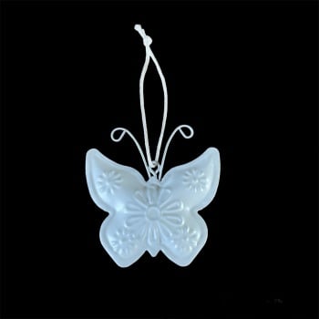 Heaven Sends- Small hanging metal butterfly (White)