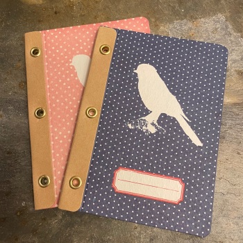 Temerity Jones Small Notebook  - Bird (Blue Spotty)